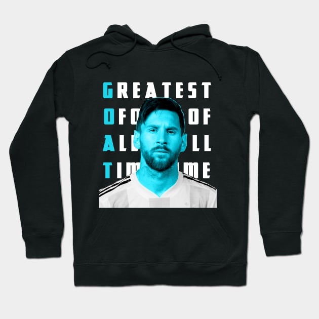 GOAT MESSI ON BLUE ARGENTINA Hoodie by teesmile